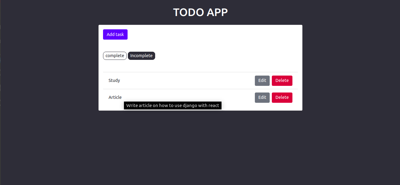 Django Todo App - Productivity application